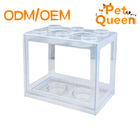 Mini aquarium en acrylique 200 ml, transparent, blocs de construction, aquarium de bureau écologique pour poissons rouges