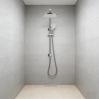 Grifo de Ducha de Lluvia de Latón de Lujo Watermark+WELS, Montado en la Pared, con Mezclador de Agua Fría y Caliente para Conjuntos de Ducha de Baño