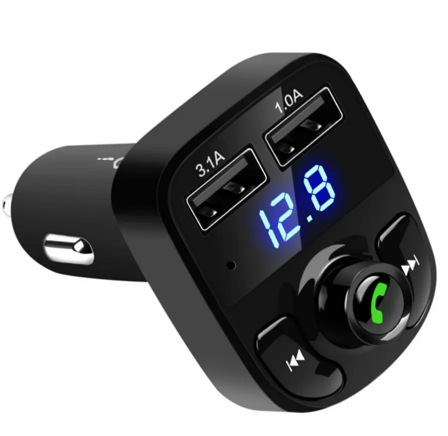 X8 Xe MP3 Receiver Transmitter X8 Đa Chức Năng Kép USB Xe Sạc Thuốc Lá Nhẹ Hơn USB Máy Nghe Nhạc Kép Sạc