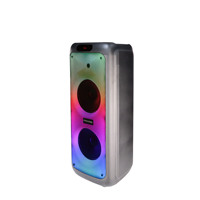 Altavoz Inalámbrico para Fiestas en Exteriores Microlab PT1000W con Micrófono Inalámbrico, Radio FM y Subwoofer Doble de 10 Pulgadas