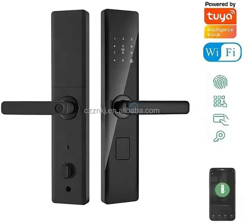 Smart WiFi Enabled High Security Fingerprint Door Lock with Memory Card Support for Aluminum & Wood Doors-Black · image 7