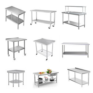 Table de travail rectangulaire en acier inoxydable de style industriel avec tiroirs et étagère pour cuisine, cantine, <span class=keywords><strong>chef</strong></span>, production, examen - Product Image 6
