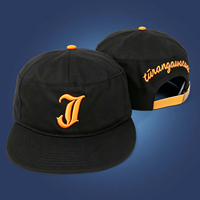 Casquette souple non structurée avec sangle en cuir et boucle, broderie personnalisée, 7 panneaux, visière plate, style camp