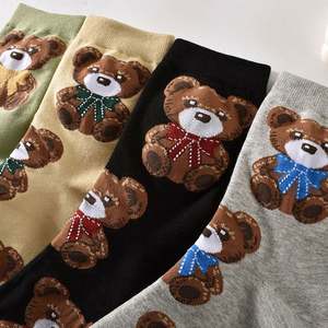 Cotton Over Knee <b>Socks</b> Jacquard Bear Women's Cartoon Cute Daily Causal <b>Socks</b> - Product Image 4