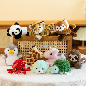 Venta al por mayor lindo bosque Animal pequeños juguetes de peluche hombro colgante magnético Tigre perezoso pingüino unicornio juguetes PP algodón relleno regalos - Product Image 2