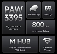 MCHOSE G3 V2 Mouse Gaming Nirkabel Sensor PAW 3311 Tri-mode 26000DPI Mouse Gaming Sensor Presisi Tinggi untuk PC Laptop