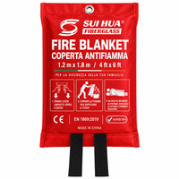 Couverture anti-feu en fibre de verre sur mesure avec pochette de rangement EN 1869:2019 pour l'Italie, vente en gros OEM ODM, sécurité incendie