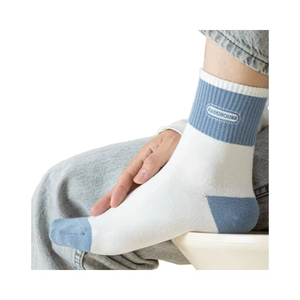 Men's Casual Mid-Length Knee <b>Socks</b> – Spring Summer Anti-Odor Anti-Slip Striped Pattern Custom Design Polyester/Cotton - Product Image 2