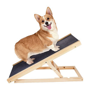 Légende Échelle en bois réglable pour animaux de compagnie Escalier facile à monter vers la voiture <span class=keywords><strong>et</strong></span> le lit Hauteur réglable Rampe pour animaux de compagnie Rampe pour chiens avec tapis de traction - Product Image 1