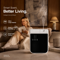 Nouveau diffuseur d'arômes intelligent en plastique 2026, contrôlé par application, purificateur d'air, brumisateur commercial, capacité >200ml, sans eau, 35dB