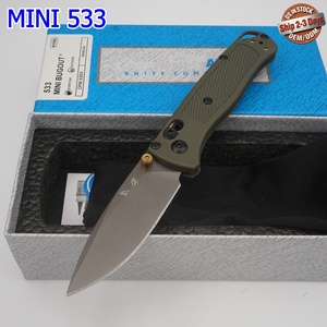 Venta al por mayor de fábrica, cuchillo BUGOUT 533 personalizado OEM con hoja S30V de punta caída, adecuado para cuchillos de bolsillo tácticos para camping. - Product Image 1
