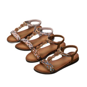 Women's Square Toe Flat <b>Slide</b> Microfiber Upper Strap Beaded Decor Anti-<b>Slip</b> Breathable Rubber Outsole Lightweight Summer Fashion - Product Image 6