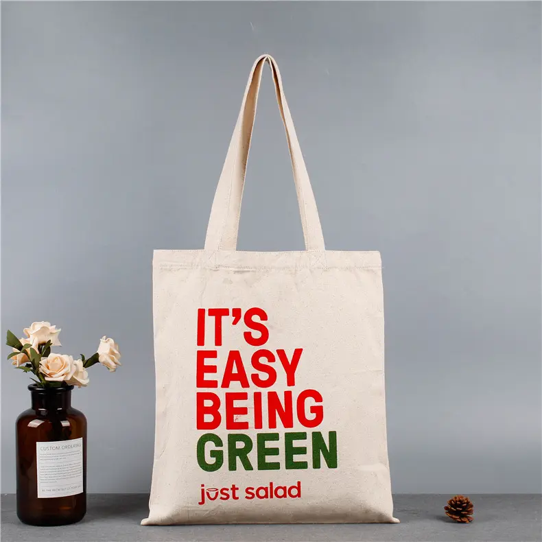 Saplı Muslin pamuklu alışveriş çantası dayanıklı özel tasarım tote çanta kanvas çanta