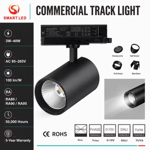 3W-40W ฟิกซ์ด์บีน 15 ° /24 ° /36 ° /60 °   ไฟติดราง LED COB อะลูมิเนียม ปรับความสว่างได้ Dali 0-10V ไฟสปอตไลท์สำหรับร้านค้าสมัยใหม่ - Product Image 3