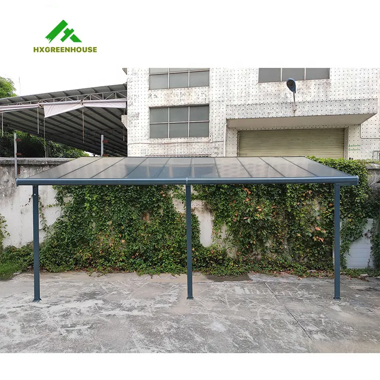 Komponen tenda Kanopi Panel atap datar Pergola polikarbonat Tanda terpenting Rumah Kanopi garasi logam dan tempat parkir