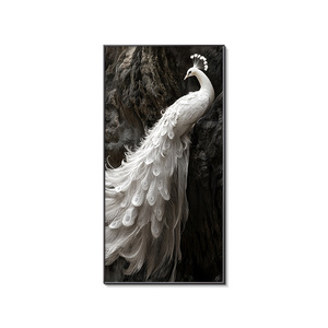 Dipinto di Pavone di Lusso con Cornice, Grande Decorazione Murale, Immagine Animale <span class=keywords><strong>in</strong></span> Cristallo e Porcellana <span class=keywords><strong>per</strong></span> Arredamento Casa - Product Image 5