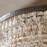 Lustre en cristal rétro américain, lampe suspendue design, LED de luxe pour salon, salle à manger, restaurant, villa, chambre à coucher