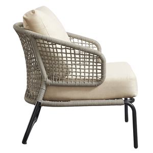 Moderne Villa Patio Café En Aluminium Table 2 Chaises Meubles Extérieur Jardin Corde <span class=keywords><strong>3</strong></span> Pièces Relax Sièges Balcon Ensemble - Product Image 4