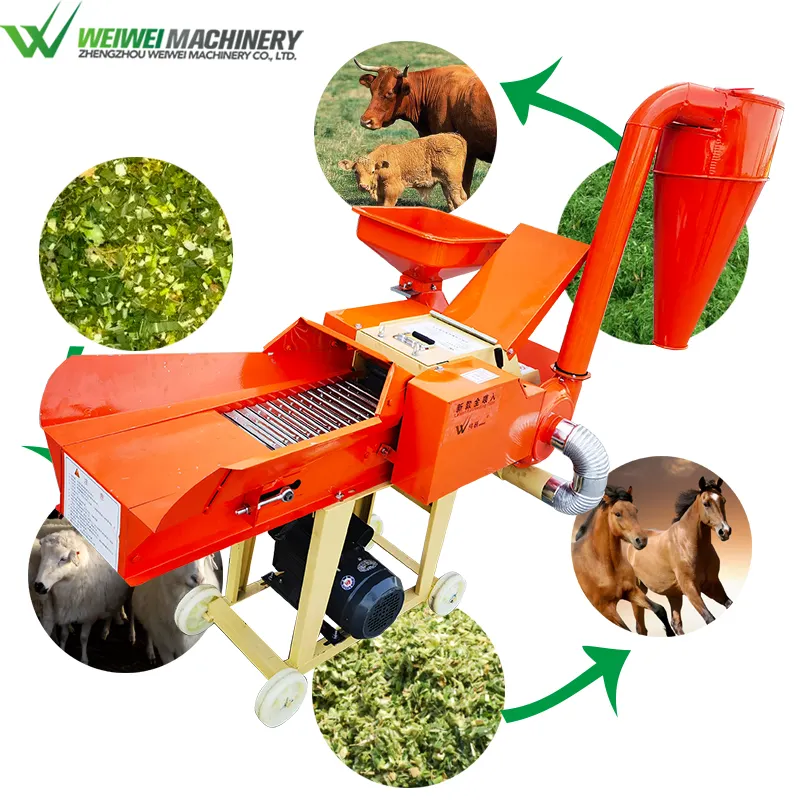 Weiwei تجهيز الأعلاف مزرعة حيوانية استخدام الماشية الأغنام الدواجن العشب تغذية القش القاطع آلة طحن الحبوب للبيع
