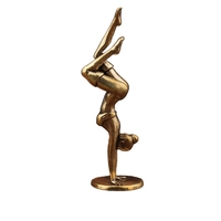 Figurine de yoga en laiton, mini-statuette décorative, accessoire de bureau, artisanat en laiton