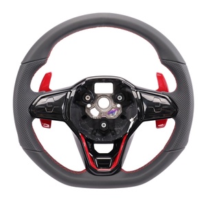 Volante Deportivo de Cuero Alcantara sin Botones para Volkswagen VW Mark <span class=keywords><strong>8</strong></span> R <span class=keywords><strong>Golf</strong></span> MK8 GTI <span class=keywords><strong>GTD</strong></span> - Product Image 3