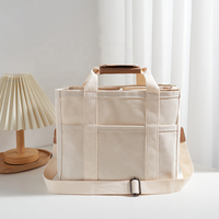 Sac fourre-tout en toile avec multi-poches sac fourre-tout à bandoulière pour femmes sac à main à bandoulière à la mode tout sac fourre-tout avec compartiments
