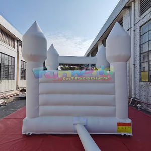 Castillo de salto inflable de PVC rosa y blanco comercial <span class=keywords><strong>Casa</strong></span> de rebote de gorila de boda con soplador puente de castillo hinchable para niños - Product Image 4