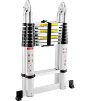 Échelle télescopique pliante en acier inoxydable, portable, antidérapante, durable, pour usage domestique, réglable