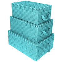Panier de Rangement en Nylon Tressé, Boîte de Rangement à Tiroir pour Vêtements et Livres avec Couvercle et Poignée pour Organisation de Bureau – Vente en Gros