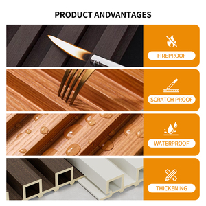 Panel Acústico y Antihumo <span class=keywords><strong>de</strong></span> Material Compuesto <span class=keywords><strong>de</strong></span> Piedra y Plástico, Diseño Gráfico Posmoderno, Panel Ranurado WPC, Adecuado para Decoración <span class=keywords><strong>de</strong></span> Paredes <span class=keywords><strong>de</strong></span> KTV y Gimnasios - Product Image 4