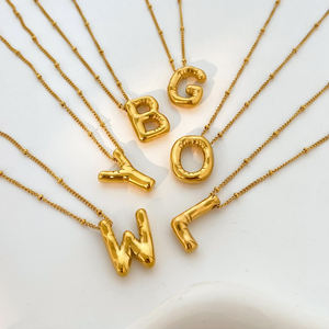 สร้อยคอจี้ตัวอักษร 3 มิติ สแตนเลส <span class=keywords><strong>316L</strong></span> กันน้ำ แบบพองลม สำหรับงานเทศกาล ปาร์ตี้  26 ตัวอักษร  สามารถสั่งทำได้ - Product Image 5