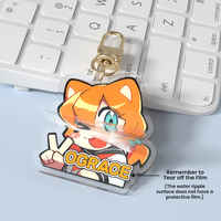 Porte-clés pendentif créatif en acrylique de haute qualité avec impression UV, motif anime dégradé et effet vague d'eau, idéal pour la saison des diplômes - Vente en gros