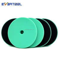 EVERTOOL Tampon de polissage en mousse DA à surface plane et bord biseauté avec trou central, pour éliminer rapidement les rayures, tampon de polissage automobile avec couche protectrice