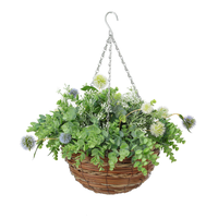Panier suspendu en paille tressée à la main, en forme de globe, écologique, durable, pour l'intérieur et l'extérieur, décoration rustique, jardinière pour plantes