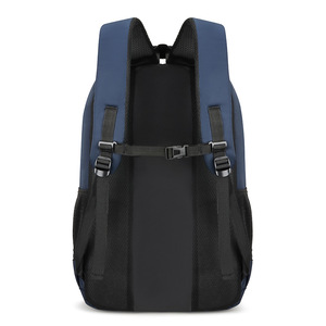 Laptop <b>Backpack</b> 16 Inch Water Resistant Male College <b>Student</b> Business Travel Bag Blue Solid Color Shoulder Straps - Product Image 3