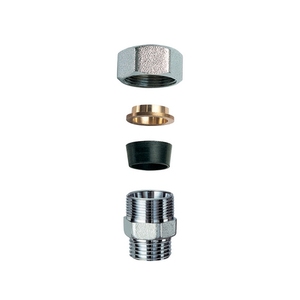 Raccordo Maschio Cromato con Cono Singolo in Gomma per Rame 3/4" X 18 - Product Image 1
