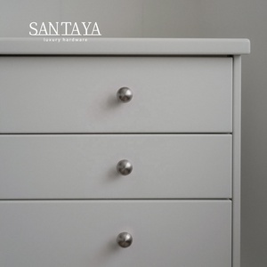 Santaya Solid Brushed Nickel-silver Brass Handles Kitchen Cabinet Pulls Bedroom Wardrobe Drawer <strong>Knobs</strong> Furniture Handle - Product Image 6