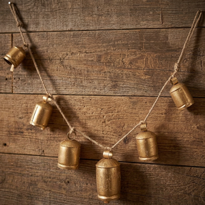 Gold Metal Tibetan Style <b>Bells</b> Hanging Rope Decorative <b>Bell</b> Garland Bohemian Ornament for Home Decor - Product Image 6