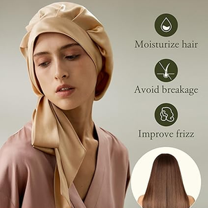 QINGYAN Nouveau Bonnet de Soin Capillaire à Long Ruban, Double Couche, pour la Protection des <span class=keywords><strong>Cheveux</strong></span> à Domicile - Product Image 3
