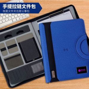 สมุดบันทึกแบบถอดได้ ปกหนัง PU ของแท้ พร้อมพาวเวอร์แบงค์ แฟลชไดรฟ์ USB ชาร์จไร้สาย ของขวัญ - Product Image 3