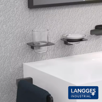 Support mural moderne noir et or pour un seul verre, idéal pour salle de bain, cuisine, toilettes, hôtels – Design bicolore de luxe
