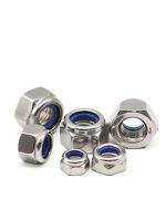 Écrou de blocage hexagonal en acier inoxydable 304 à filetage gauche avec insert en nylon anti-desserrage, capuchon autobloquant M3-M16