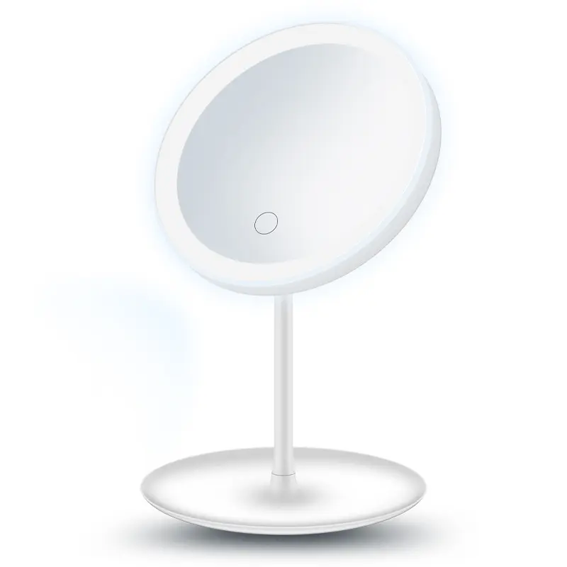 עיצוב חדש איפור מקצועי מראה איפור שולחן איפור עגול איפור מראה קוסמטי עם אור הוביל