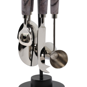Kit de Herramientas de Bar, Juego de Coctelería Moderno, Accesorios de Barman con Mangos de Acero Inoxidable y Agarre de Madera para Uso en el Hogar - Product Image 5