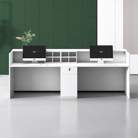 Réception de luxe moderne Réception de la société pour le bureau ou le salon Panneau MDF et MFC en bois blanc Conception OEM ODM personnalisable