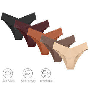 Бесшовные женские трусики Green Envoy с лазерной резкой, из ледяного шелка, с волнообразным кроем, индивидуальный пошив, Ropa Interior Mujer - Product Image 4