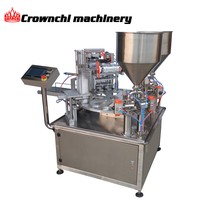 Machine de remplissage et de scellage automatique pneumatique à 2 trémies en acier inoxydable pour boissons et aliments avec emballage en papier