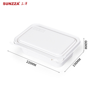 Sunzza-Contenedor de Plástico Desechable a Prueba de Manipulaciones, Tapa Sellada, Cajas de Comida para Llevar, Embalaje de Plástico, Bento