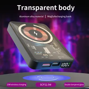 3 in 1 Qi 15W Wireless Charger Dock Station 10000mah Square Travel Tragbare 5000mah Magsaf Magnetic Wireless Charger Power Bank