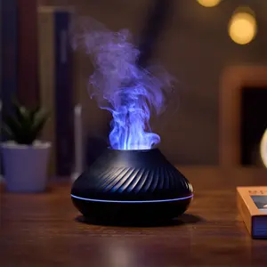 Morden Portable Table Mini Essential Oil Machine Ultrasonic Cool Mist Aromatherapy Home Humidifier 6.5W Fire Flame Diffuser